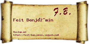 Feit Benjámin névjegykártya